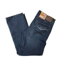 T K Axel jeans men's 38x32 slim bootcut flap pocket blue stretch denim pants NEW