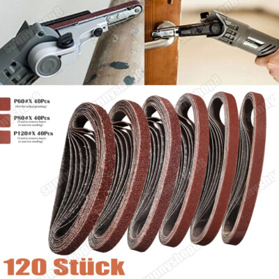 120 Schleifbänder für Black and Decker Powerfeile offen beschichtet Korn 60 120