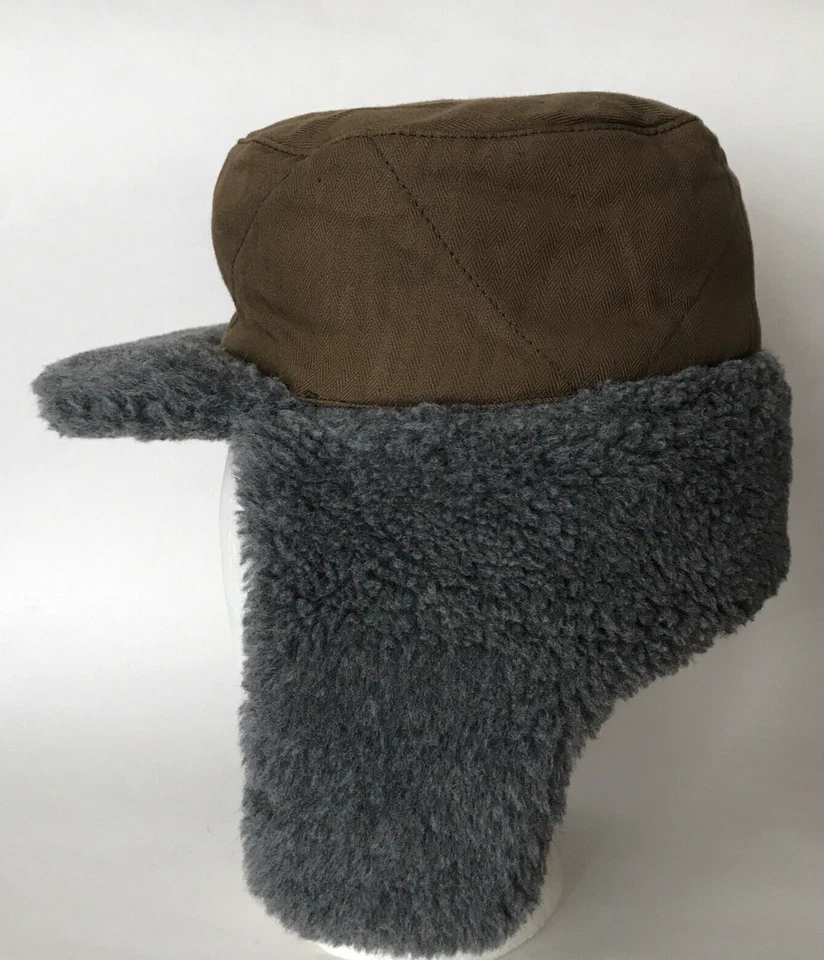 Vtg Czech Military Winter Faux Fur Trapper Hat w/ Ear Flaps Sz 55 TONAK 1992 - Image 3 of 4