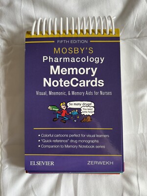 Mosby's Pharmacology Memory NoteCards: Visual, Mnemonic, and Memory  - VERY GOOD