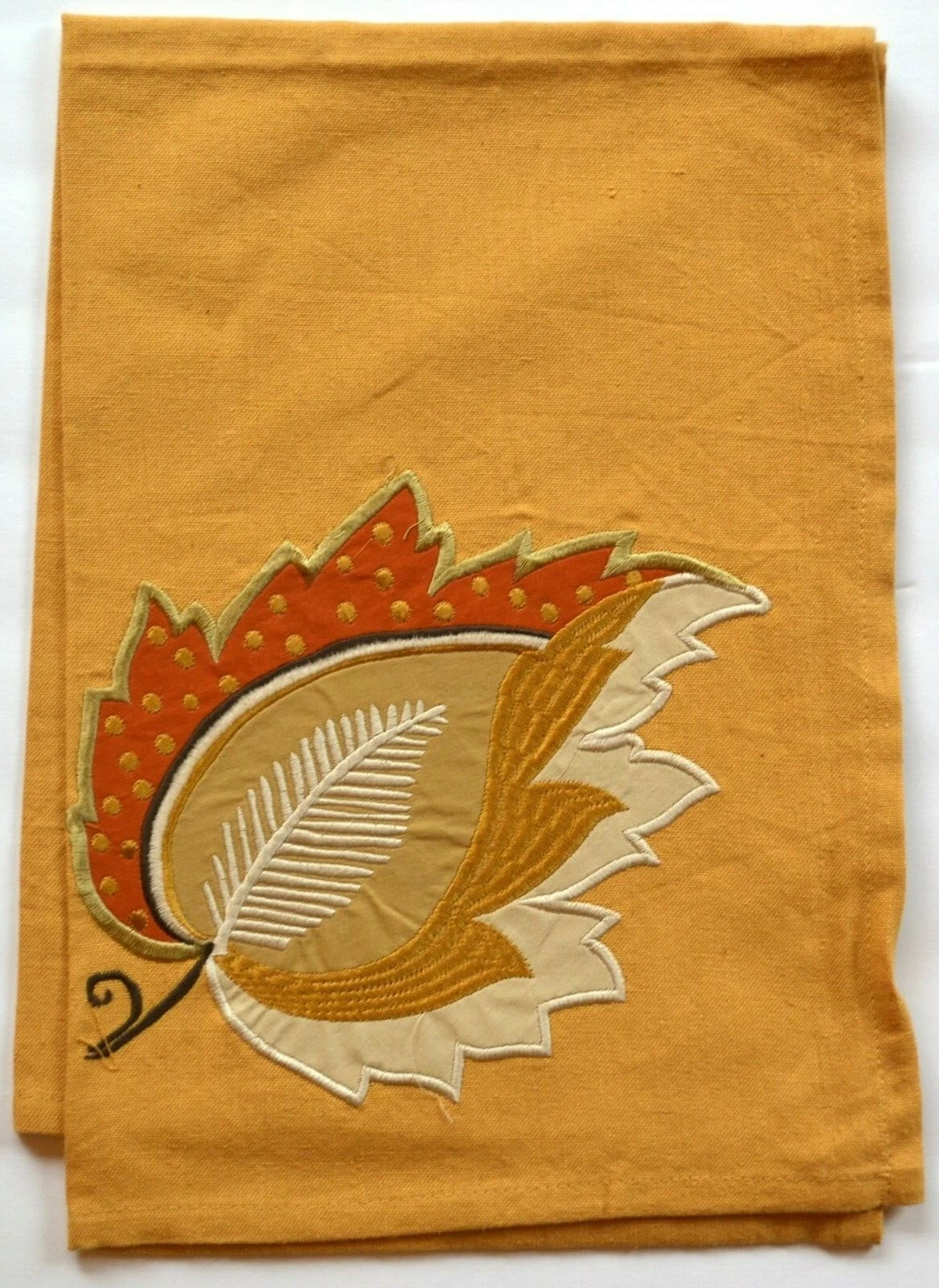 Split P Spiced Leaves Embroidered Kitchen Towel - Thumbnail 2