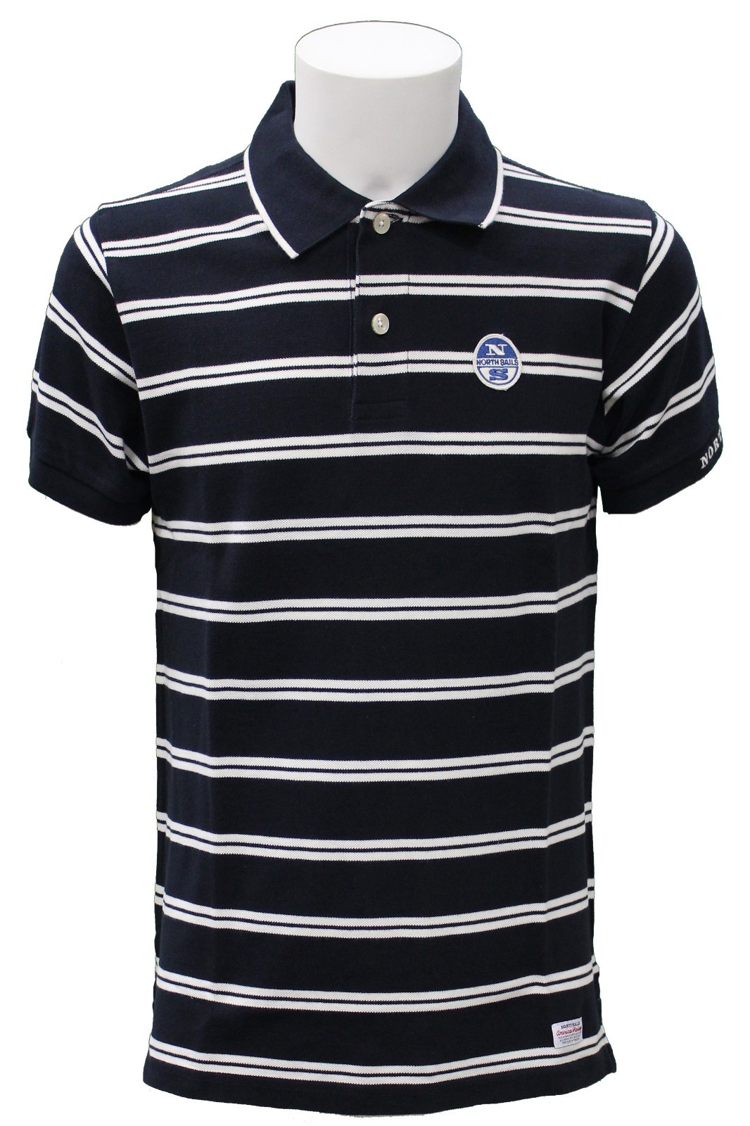 Maglia polo da uomo blu NorthSails a righe manica corta colletto