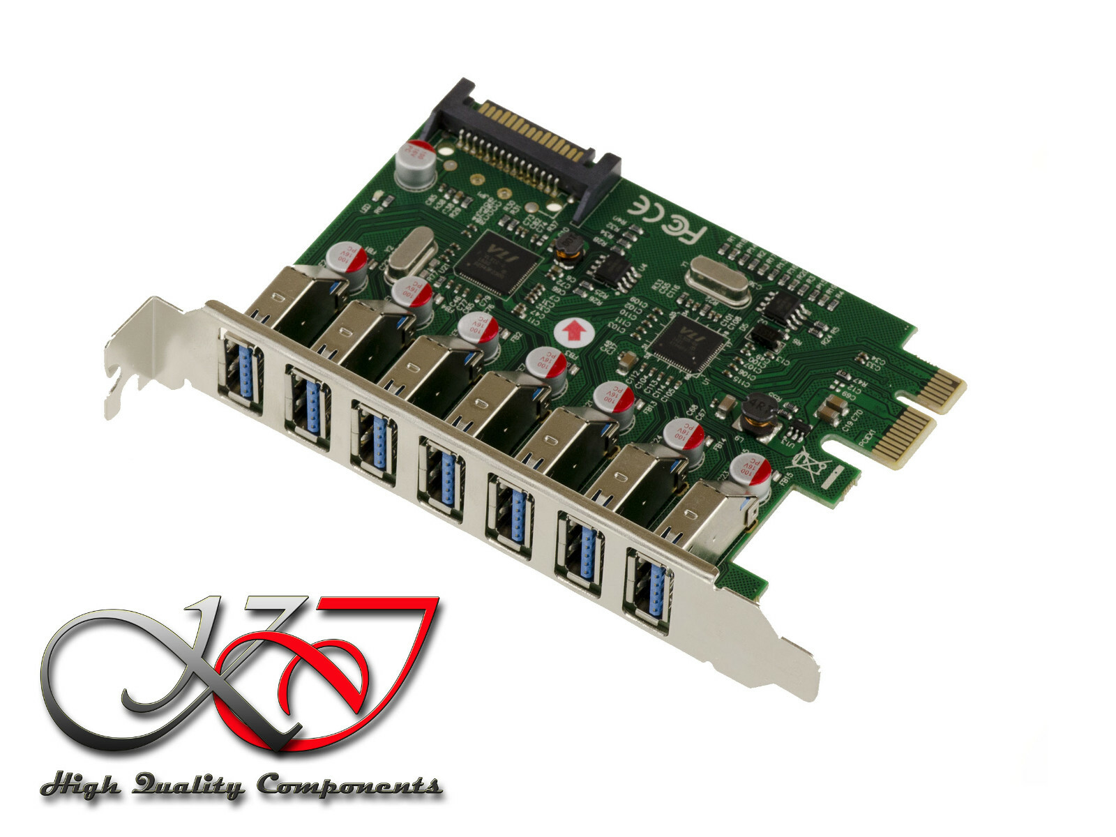 PCI Express Pcie USB 3.0 USB3 5G - 7 Porte - Chipset via Vli VL805