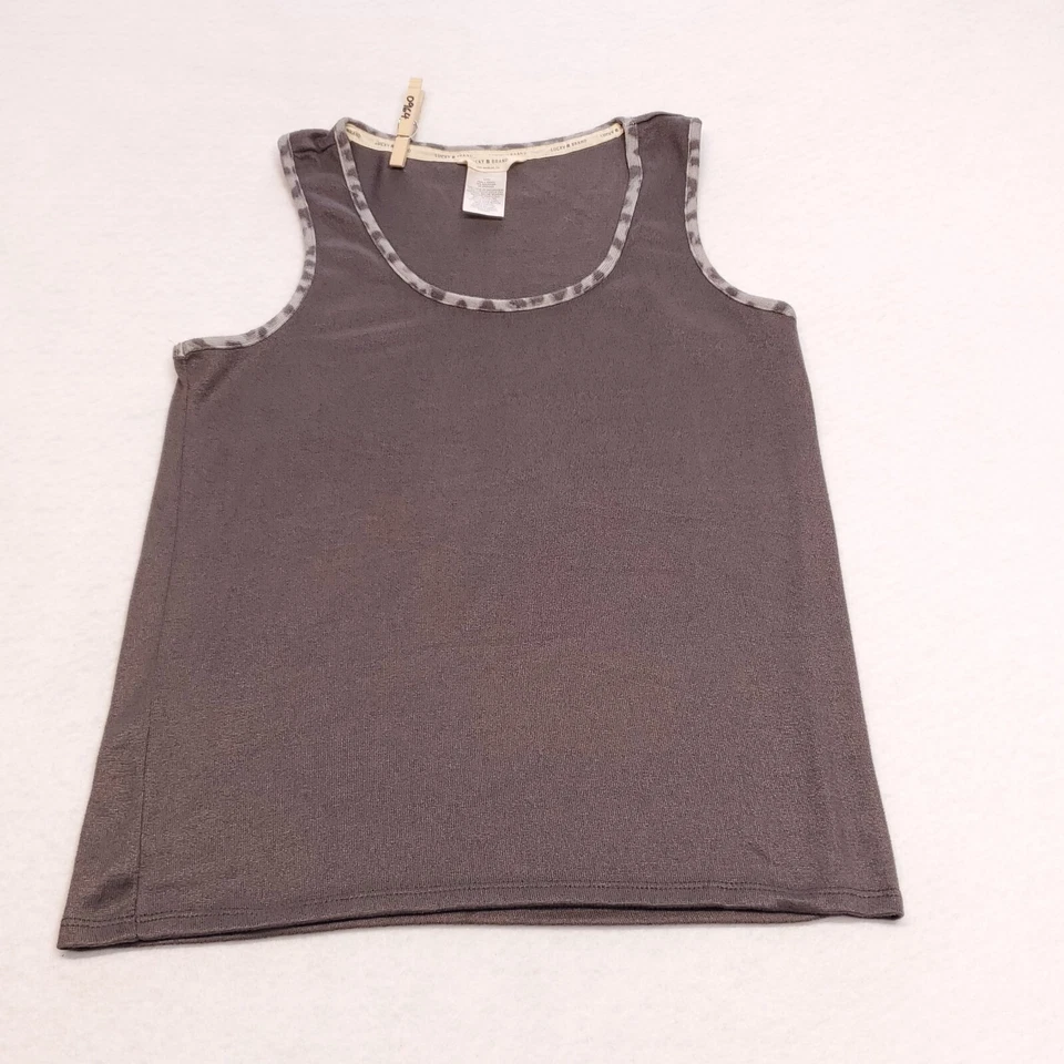 Camiseta sin mangas pulóver informal Lucky Brand para mujer talla pequeña gris Foto 2 de 4