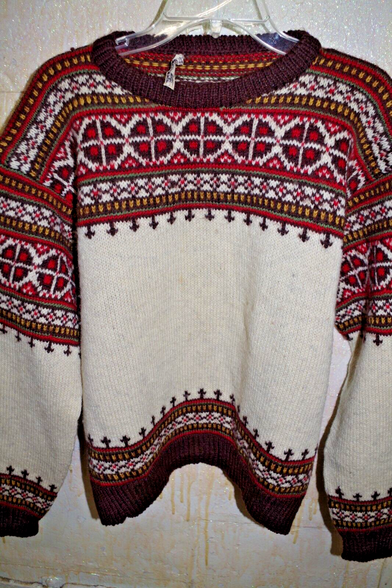 Pull Vintage En Laine 100% NORDIC NORWAY - Taille L - Occasion Très Bon état - Modèle Homme