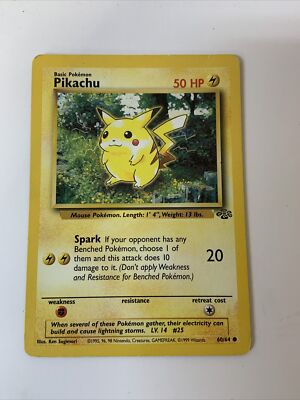 【海外版】Pikachu Jungle First Edition POKEMON JUNGLE SET 1ST EDITION ORIGINAL PIKACHU - VERY RARE! GREAT