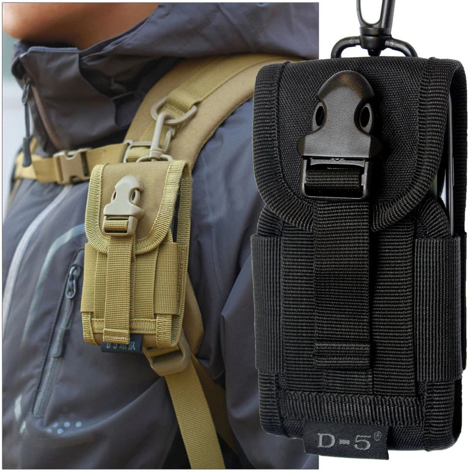 Custodia fondina per cellulare universale esercito mimetica cintura anello gancio - Immagine 2 di 2