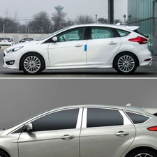 Windows Molding Trim Decoration Strips w/ Center Pillar For Ford Focus Hatchback