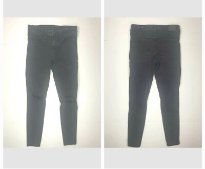 AMERICAN EAGLE 2 High Rise Jeggings Distressed Black Jeans Women's 