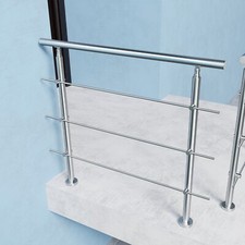 Stainless Steel Handrail Outdoor&Indoor 3 Cross bars Balustrade Stair Grab Rail