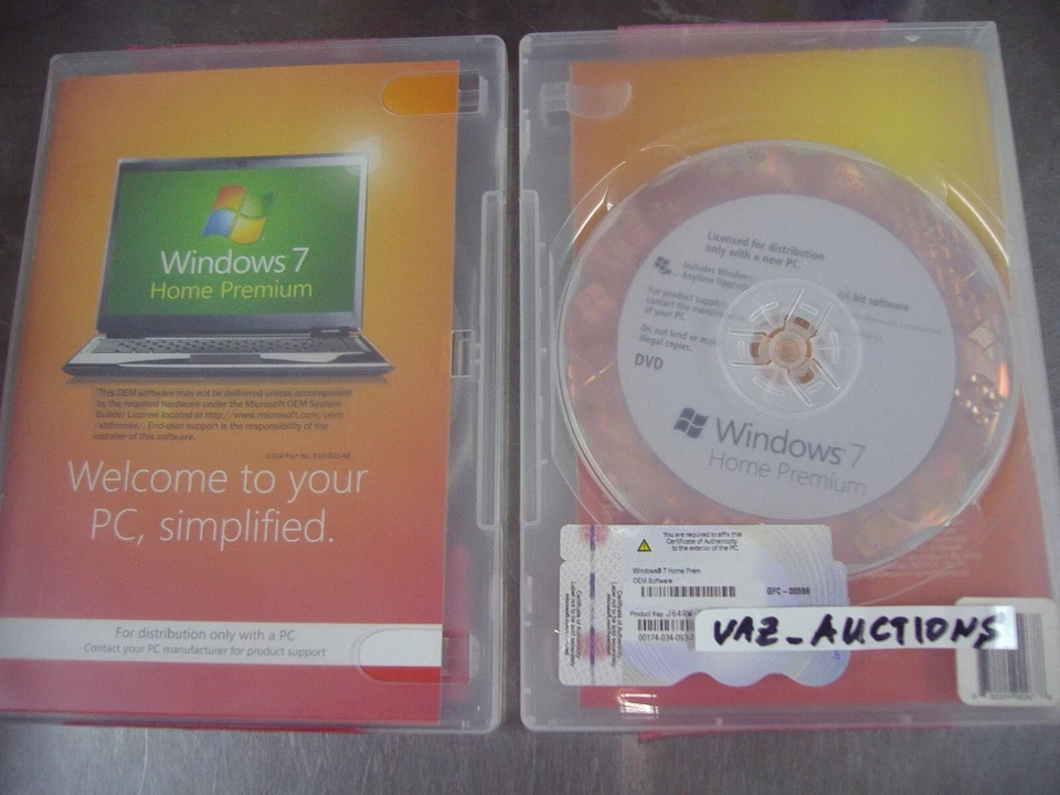 Microsoft Windows 7 Home Premium 64 bit x64 Full DVD MS WIN =BRAND NEW SEALED= - Image 1 of 4