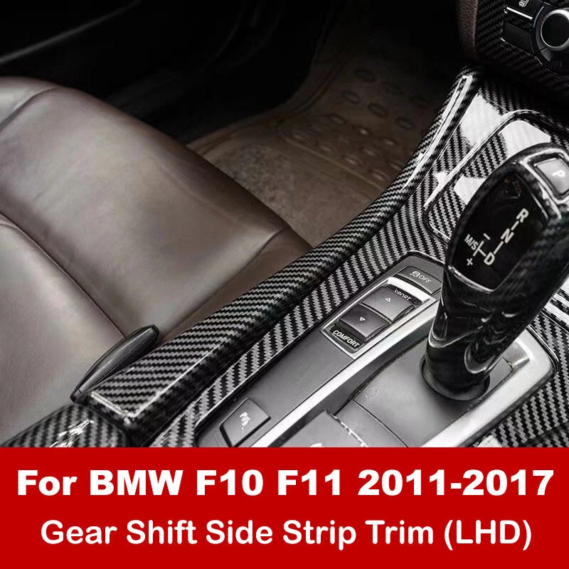 Cubierta de moldura de tira lateral L de cambio de marchas de carbono ABS para BMW Serie 5 F10 F11 2011-2017 Foto 2 de 4