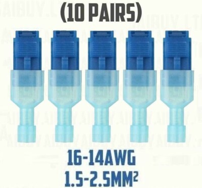 10 Paar Scotch Lock T Tap Cut Drahtverbinder Scotchlock Elektrokabel blau