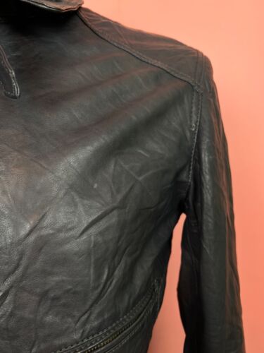 Massimo dutti leather jacket hype classic blue size s - Picture 3 of 11