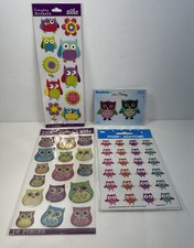 Stickerfetti  Sticko Stickers OWLS  Lot of 4  NIP