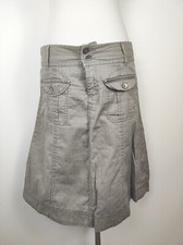 Reserved Rock A-linie Trapezrock Khaki Grün Gr. M Taschen Basic Denim Jeansrock 