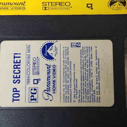 Top Secret ! VHS Movie Val Kilmer 1984 Video Cassette - Picture 5 of 15