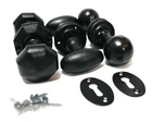 Cast Iron Door Knobs Black Oval Round Octagonal Antique Tudor Rim Or Mortice