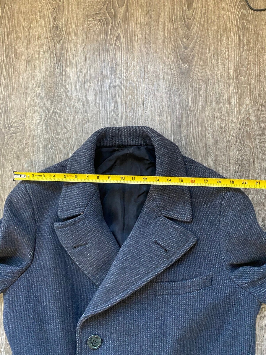 Vintage 30s 40s Super Thick Wool Trench Over Coat Jacket Mackinaw