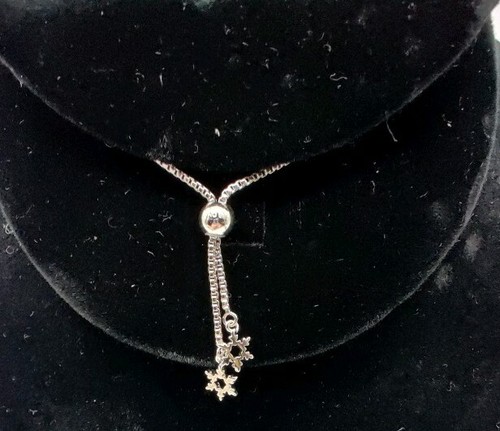 De colección IBB CN Tono Plateado Ajustable FELICES FIESTAS Pulsera Copo de Nieve Cuelga - Imagen 4 de 4