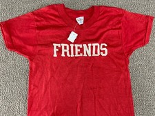 Friends Shirt Red 5050 YOUTH USA Friends Thin Soft Fun 80s VTG