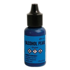 Ranger, Tim Holtz, Alcohol Ink, Pearl, Divine Alcohol Ink .5 fl oz, Blue Ink