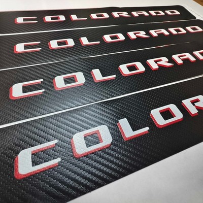 4Pcs Car Threshold Strip Door Plate Sill Scuff Cover for COLORADO WHITE RED