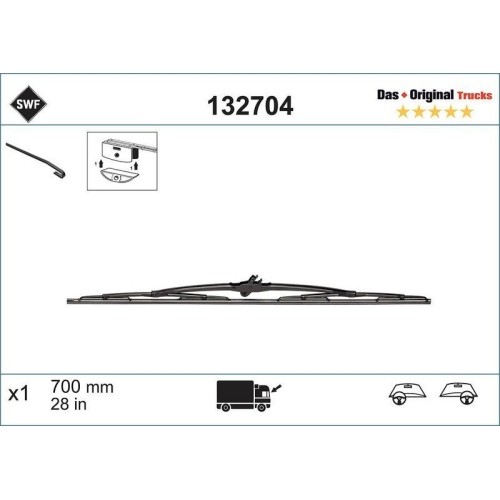 1X Wischblatt SWF 132704 Passend FüR AuwÄRter Iveco KÄSsbohrer MAN Scania-image