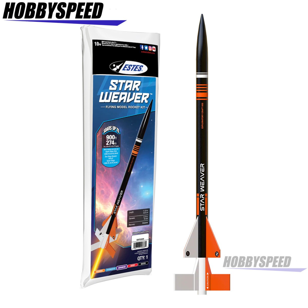 ESTES STAR WEAVER ADVANCED 2 STAGE ROCKET KIT model launch nasa