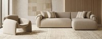 Ecksofa L Form Sessel Beige Modern Bequem Komfortabel Wohnzimmer