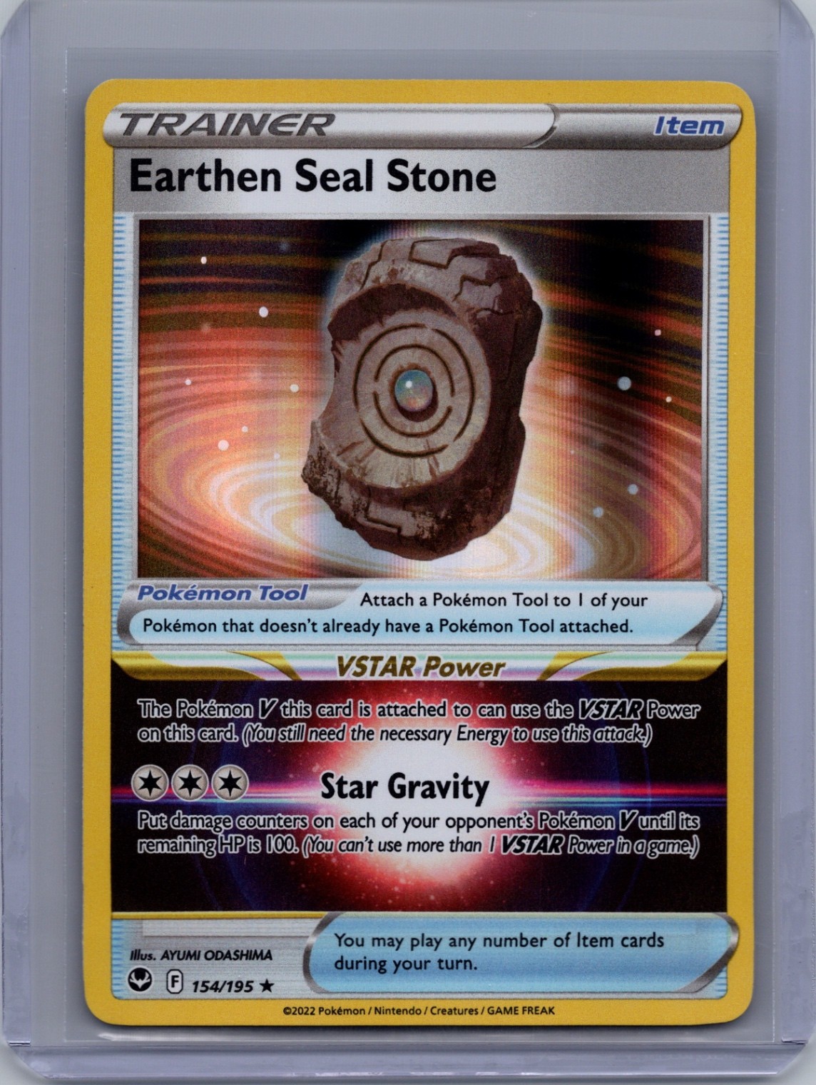 Earthen Seal Stone Holo Rare SWSH12: Silver Tempest 154/195 NM