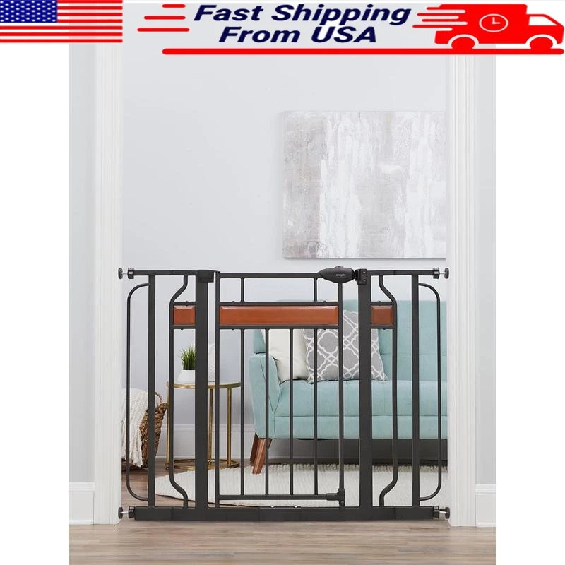 Extra Wide Walk Thru Baby Safety Gate Adjustable Hardware Mount Doorways New
