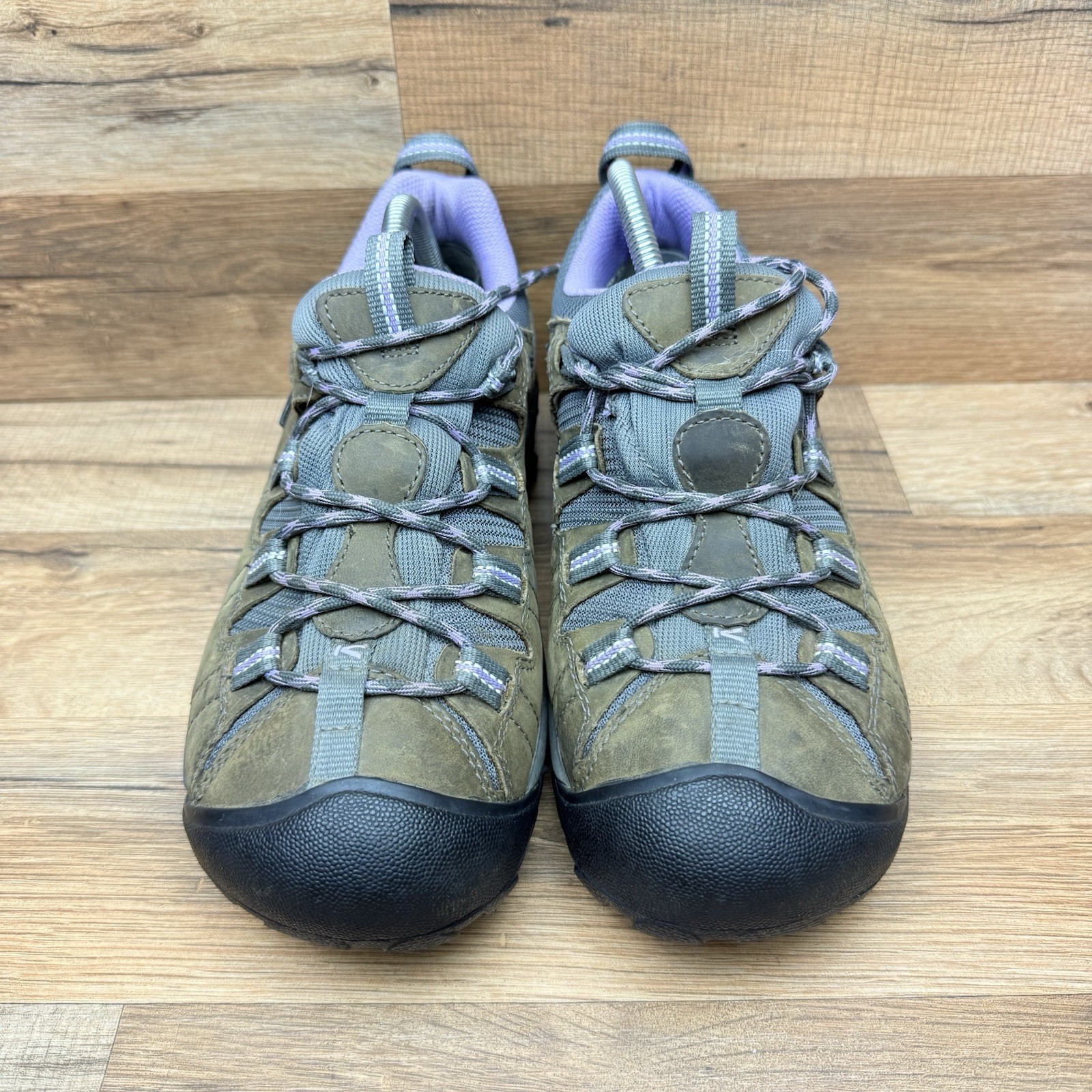 Scarpe da trekking basse Keen Targhee II da donna taglia 10 viola pelle marrone