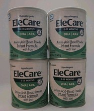 LOT OF 4 EleCare Infant Formula Powder Hypoallergenic Amino Acid 14.1 oz Ex 7/26