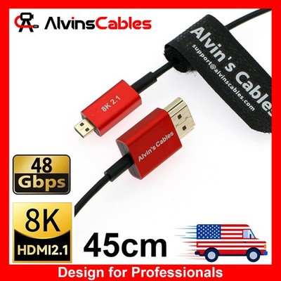 8K 2.1 HDMI Cable Micro HDMI to HDMI Ultra-Thin Cord for Atomos-NinjaV Canon-R5C