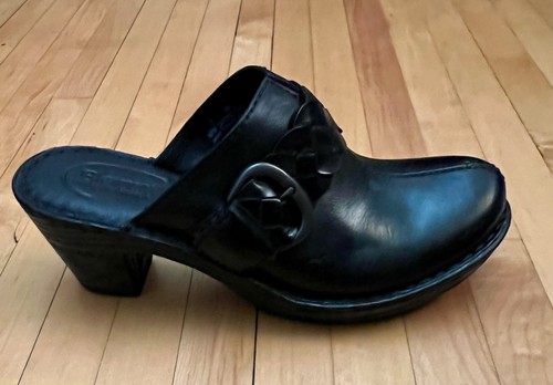 Born Talquin Leather Slip On Black Mules Clogs Size 7M - Picture 7 of 23