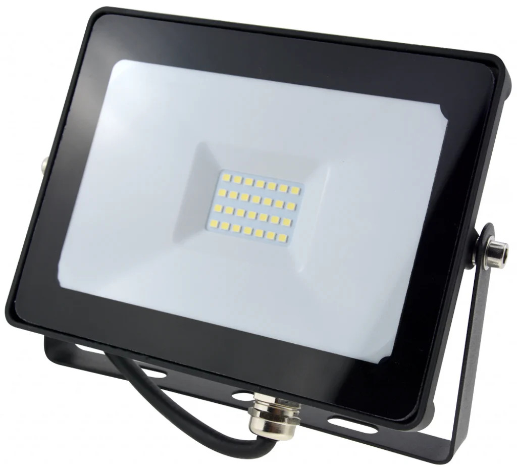 Outdoor Light Black 20w LED Low Energy Floodlight Daylight White Flood