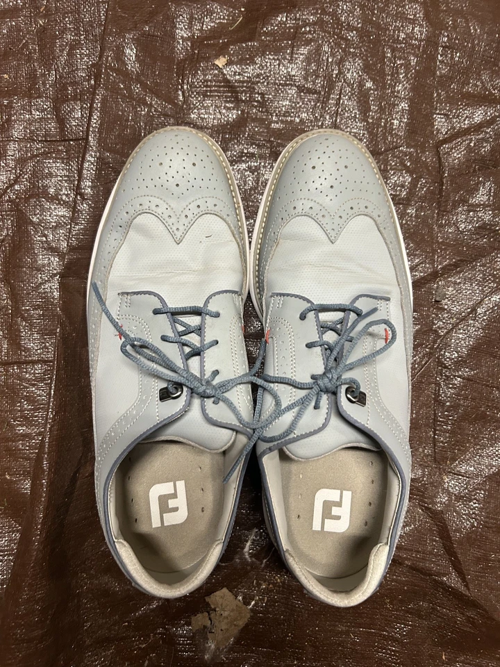 Zapatos de golf FootJoy FJ Traditions punta de ala gris/azul marino/rojo 57912 para hombre talla 12 Foto 3 de 4