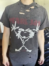 Pearl Jam Alive tshirt 90s vintage very distressed white playlist rare Oneita
