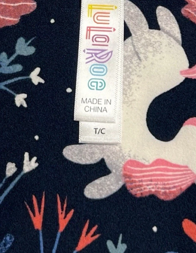 Leggings LuLaRoe TC Alto Curvilíneo Difícil de Encontrar Azul Rosa Raro Divertido UNICORNIO Fantasía Cuento de Hadas Foto 4 de 4