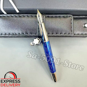 Bid MONTBLANC Blue Solitaire Fountain Pen Luxury Collectible Rare/