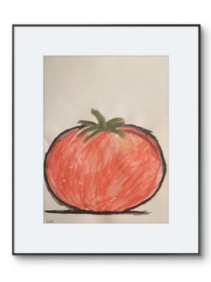 11x14 Tomato Pop Art Relaxed Kitchen Still Life Neo Colour II Pastel on Paper