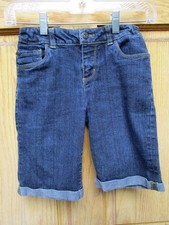 Girls Denim Shorts Jean Bermuda Adjustable Waist Arizona BOHO Youth Size 12 Reg