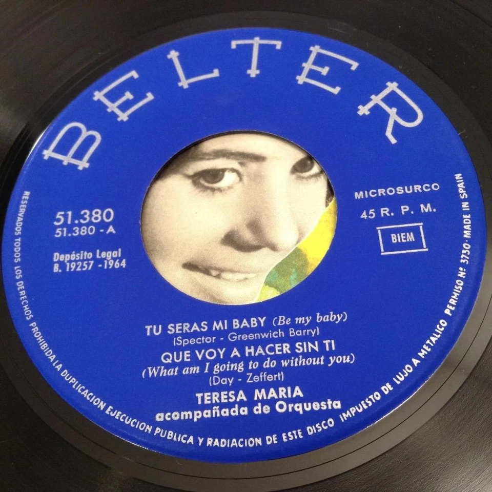 TERESA MARIA[BE MY BABY Spector~FOOLS RUSH]SPAIN POPCORN EP 45 Dusty Springfield - Image 3 of 4