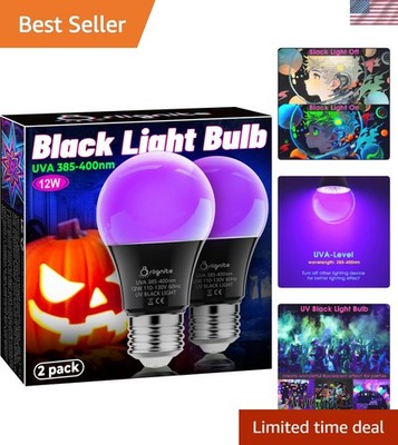 Black Light Bulbs, 12W LED Black Light Bulb for Halloween Decoration, UVA 385...