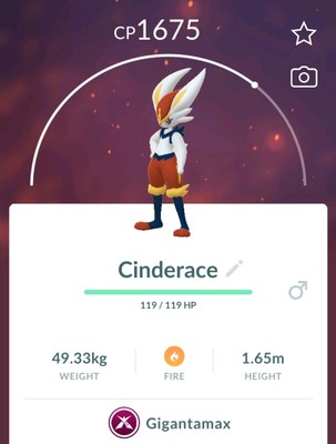 #ad Pokémon Gigantamax Cinderace Go $1.59