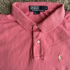 Vintage Polo Ralph Lauren Men's XL Pinkish Red Polo Shirt USA Made Single Stitch