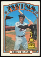 1972 TOPPS STEVE BRAUN RC MINNESOTA TWINS #244 VG/EX
