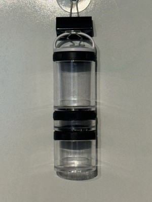 BLENDER BOTTLE GOSTAK PROTEIN SUPPLEMENT CONTAINERS 3 PK W/ CLIP LOOP BLACK