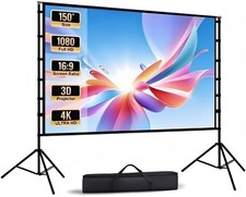 ACSTAB Outdoor Projector Screen - 150 Inch Projector 16:9 4K HD Movie Screens